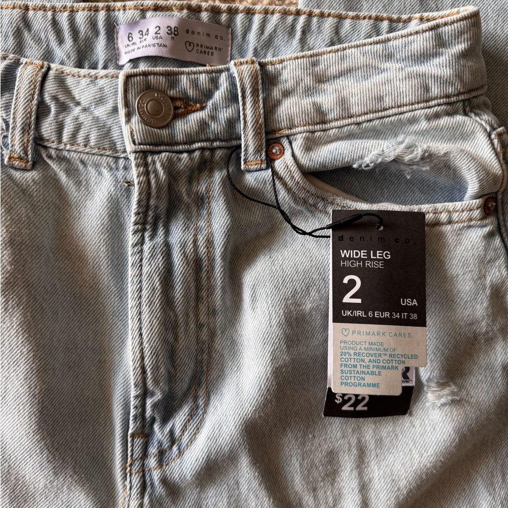 Denim&Co. Light Wash Wide Leg Jeans